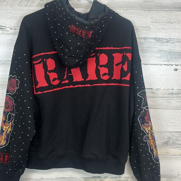 Christopher Rose Dream Rose Hoodie Sweatshirt Men’s Size Medium Rhinestone Rare - Picture 6 of 10